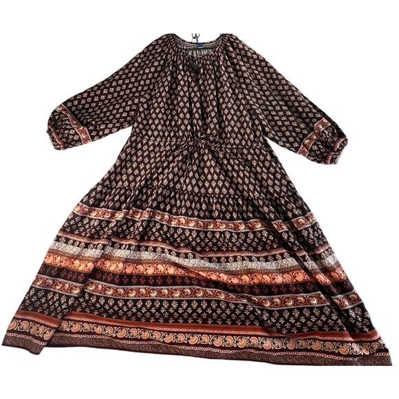 Old Navy Boho Maxi Midi Tiered Swing Dress - Picture 1 of 5